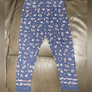 🌷 Vintage Gymboree Mad About Plaid Navy Floral Leggings - Toddler Girls